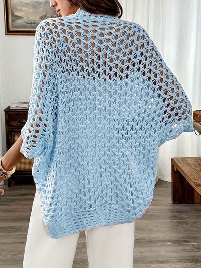 Etleva - Elegante Cárdigan Hueco Con Mangas Murciélago