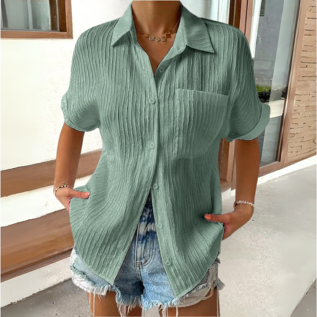 Anneke™ | Blusa elegante con cuello de camisa