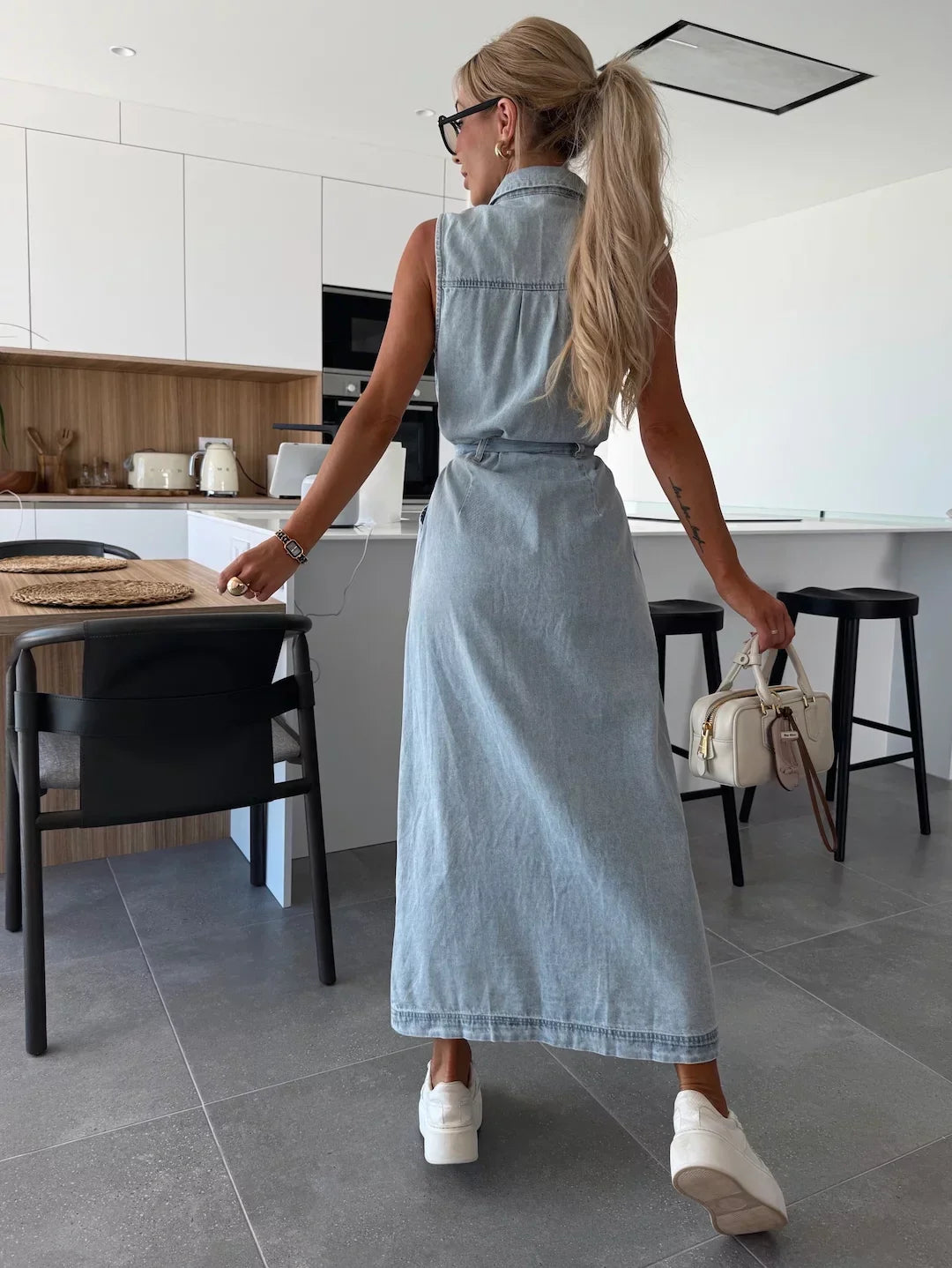 Marleen™ | Vestido Maxi de Denim
