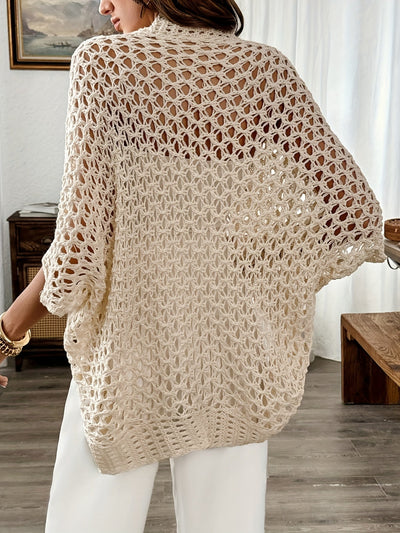 Etleva - Elegante Cárdigan Hueco Con Mangas Murciélago