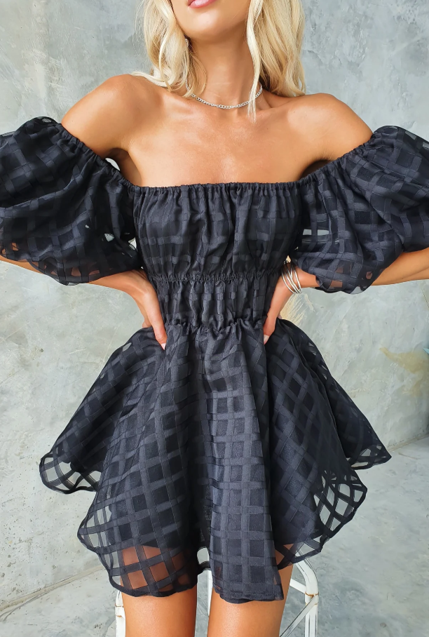 Luna™ | Elegante Minivestido con Mangas Abullonadas