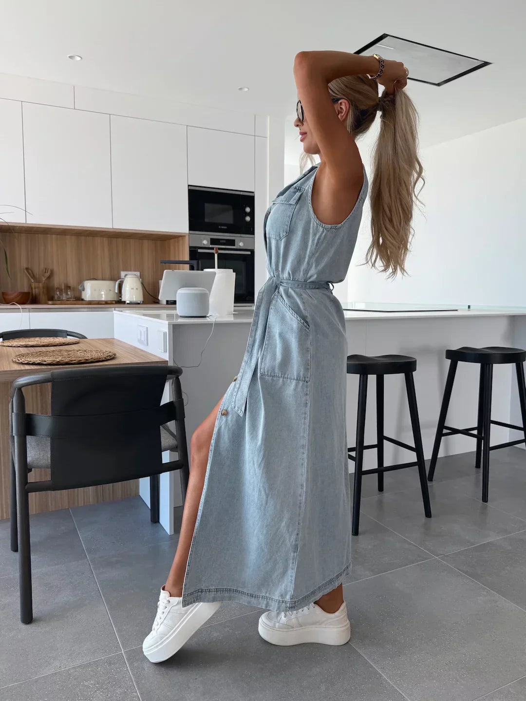 Marleen™ | Vestido Maxi de Denim