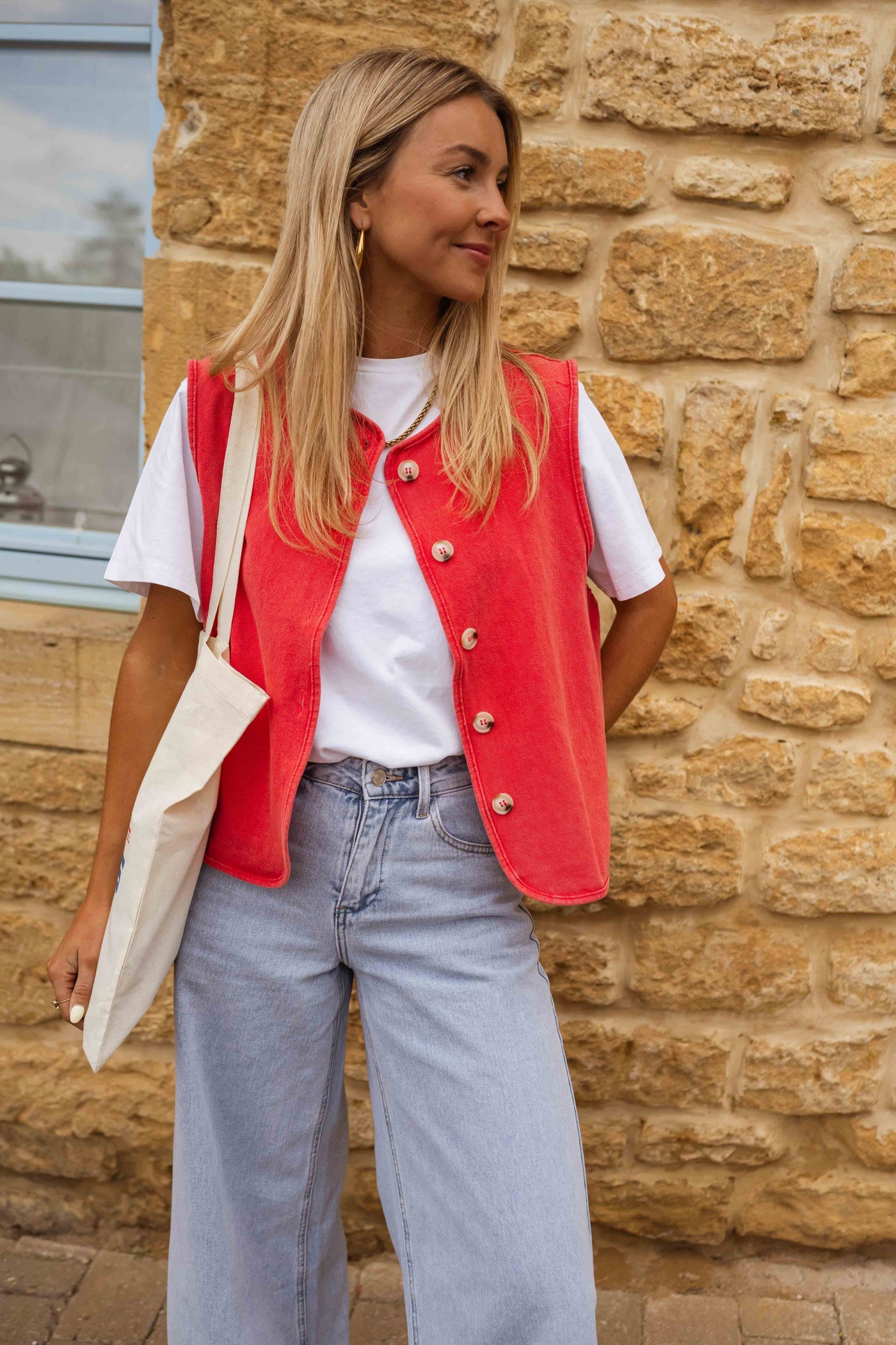 Isadora™ gilet estivo in tessuto strutturato