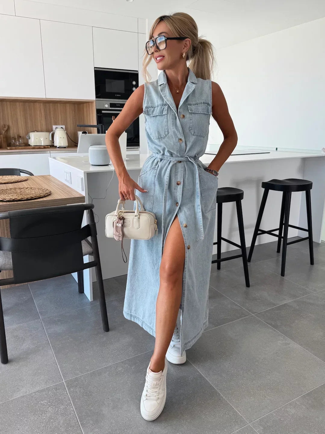 Marleen™ | Vestido Maxi de Denim