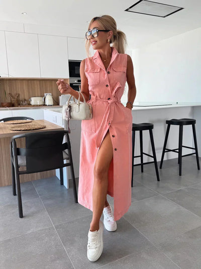 Marleen™ | Vestido Maxi de Denim