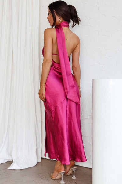 Chloe™ | Vestido Midi de Seda Lujo con Cuello Halter