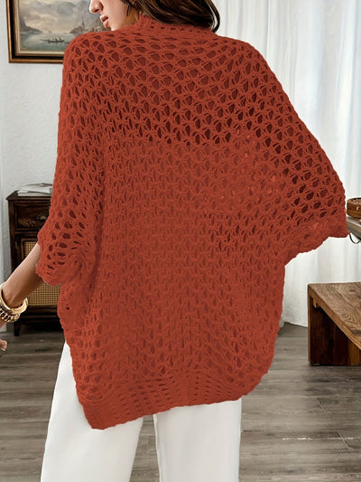 Etleva - Elegante Cárdigan Hueco Con Mangas Murciélago