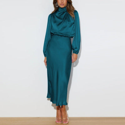 Evelyn™ | Elegante Vestido de Seda con Mangas Largas