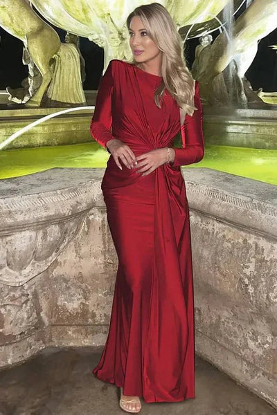 Michaela™ | Vestido Maxi con Manga Larga y Frontal Torcido Elegante