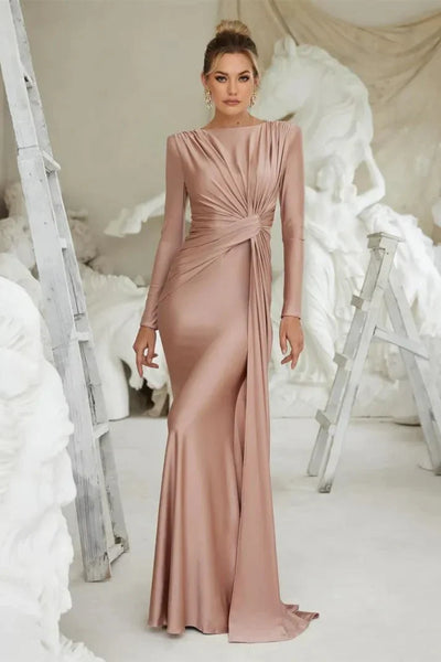 Michaela™ | Vestido Maxi con Manga Larga y Frontal Torcido Elegante