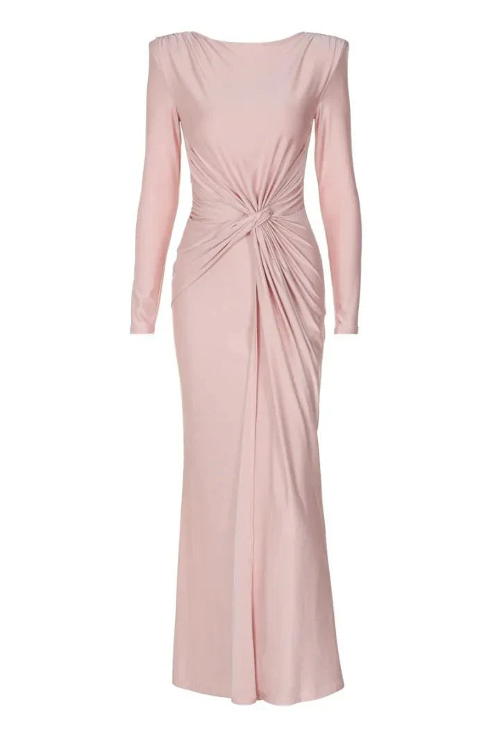 Michaela™ | Vestido Maxi con Manga Larga y Frontal Torcido Elegante