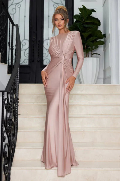 Michaela™ | Vestido Maxi con Manga Larga y Frontal Torcido Elegante