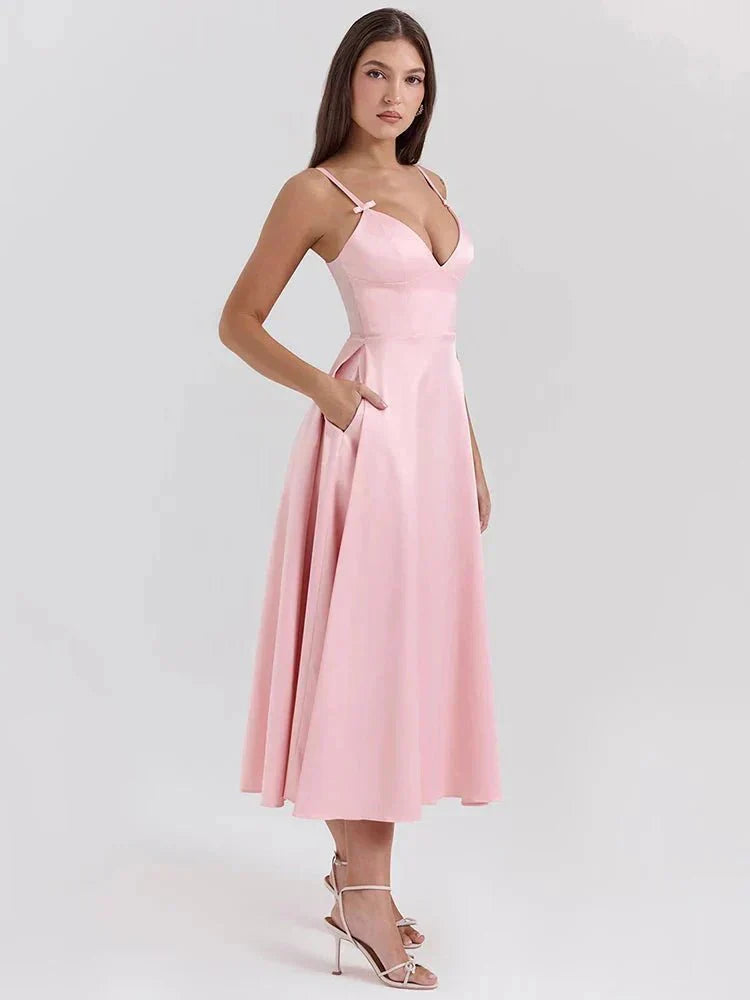 Tiffany™ | Vestido de Satén Luxe con Tirantes Finos